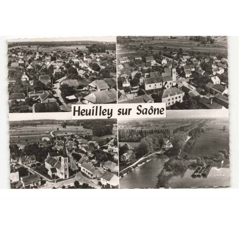 HEUILLEY-sur-SAÔNE: 4 vues vue aérienne 10X15 - très bon état