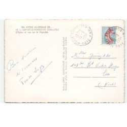 GEVREY-CHAMBERTAIN: l'église et vue sur le vignoble vue aérienne 10X15 - très bon état