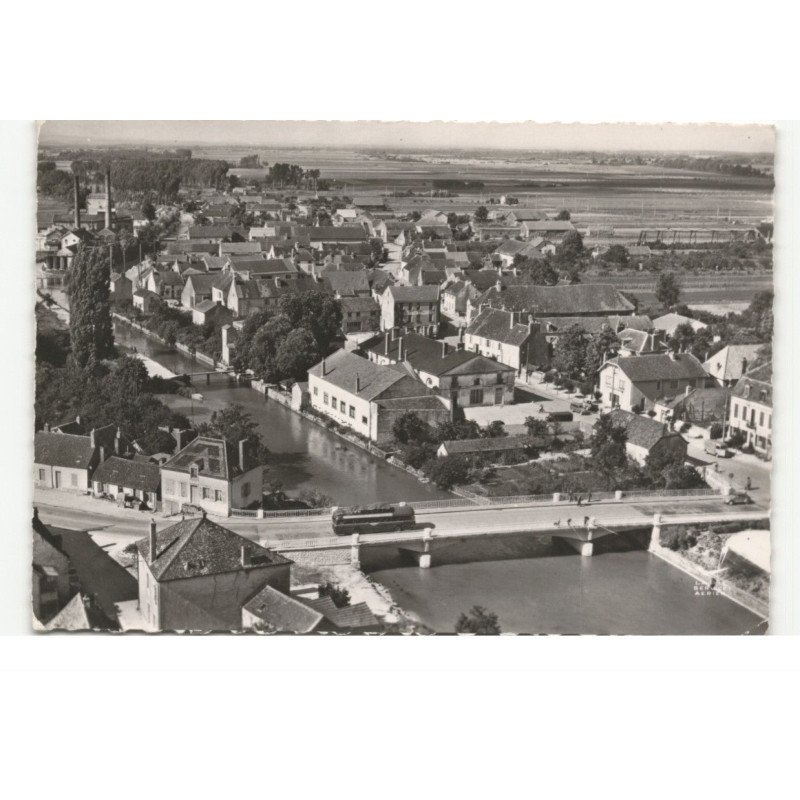 GENLIS: vue panoramique, le pont sur la norges vue aérienne 10X15 - très bon état