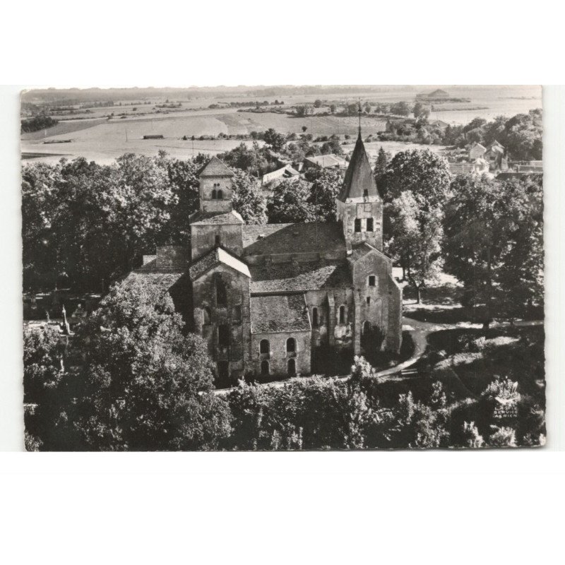 CHATILLON-sur-SEINE: l'église saint-vorles XIIe siècle vue aérienne 10X15 - très bon état