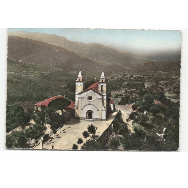 SARI D'ORCINO: l'église et panorama sur le golfe vue aérienne 10X15 - très bon état