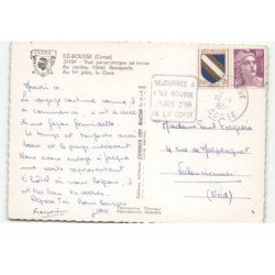 ILE-ROUSSE: au centre, hôtel bonaparte au 1er plan la gare vue aérienne 10X15 - très bon état