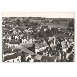 MEYMAC: vue d'ensemble la mairie et la tour de l'horloge vue aérienne 10X15 - très bon état