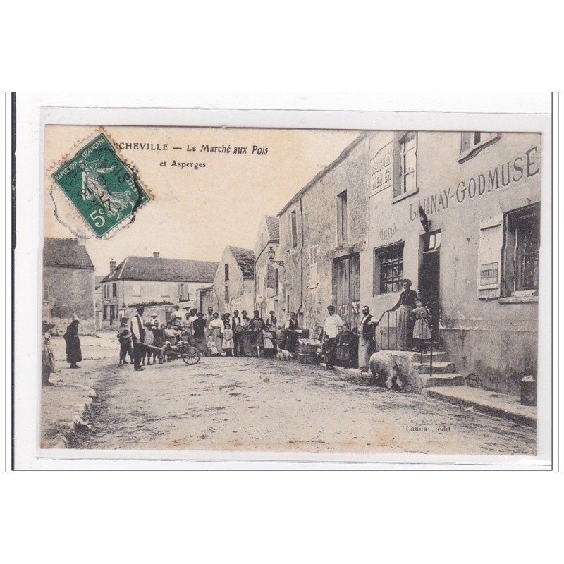 PORCHEVILLE : le marché aux pois et asperge - tres bon etat