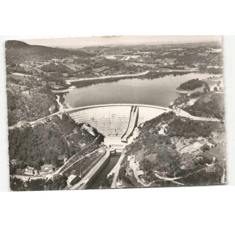 BORT-les-ORGUES: barrage vue aérienne 10X15 - très bon état