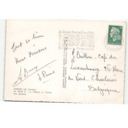 SOCNAC: le château et l'église vue aérienne 10X15 - très bon état