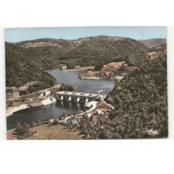 ARGENTAT: barrage du sablier, dans le fond le lac du gibanel et son château vue aérienne 10X15 - très bon état