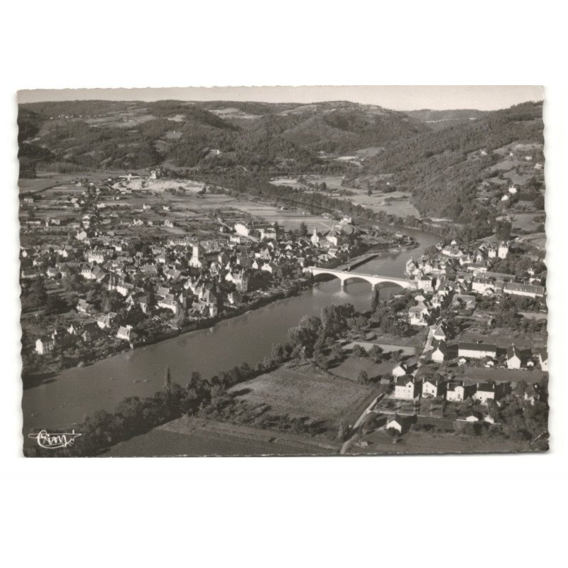 ARGENTAT: vue panoramique vue aérienne 10X15 - très bon état