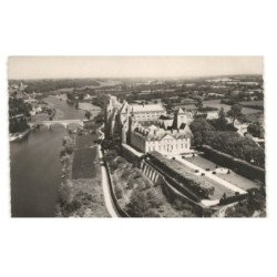 SOLESMES: abbaye saint-pierre, les jardins, la façade du XVIIIe siècle vue aérienne 10X15 - très bon état