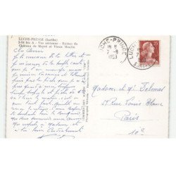 LUCHE-PRINGE: ruines du château de mervé et vieux moulin vue aérienne 10X15 - très bon état