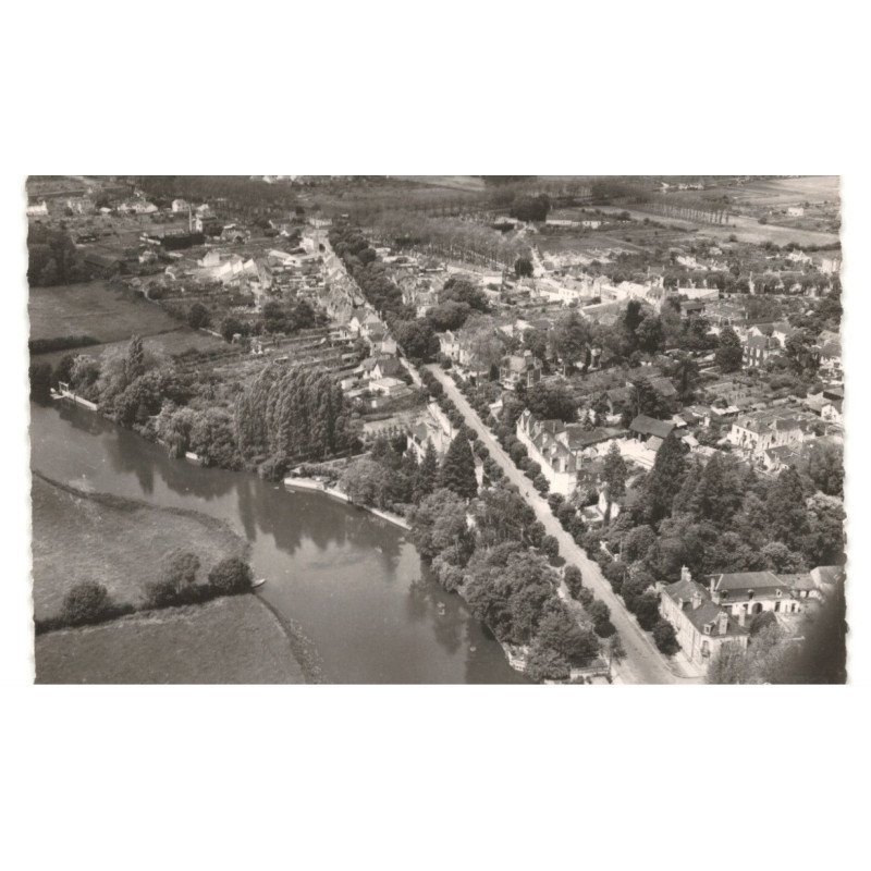 LA FLECHE: le loir et boulevard latouche vue aérienne 10X15 - très bon état
