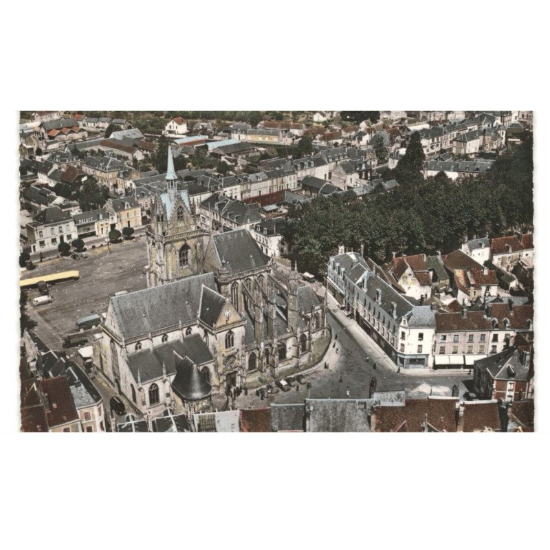 LA FERTE-BERNARD: église notre-dame des marais vue aérienne 10X15 - très bon état
