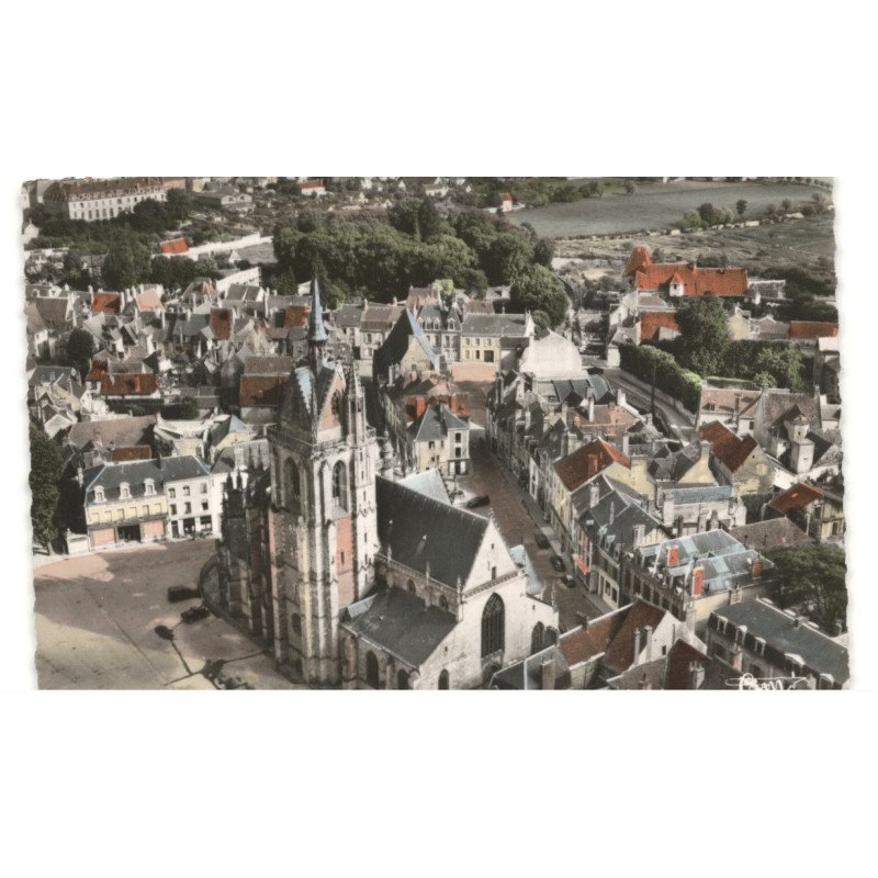 LA FERTE-BERNARD: la venise de l'ouest, notre-dame des marais vue aérienne 10X15 - très bon état