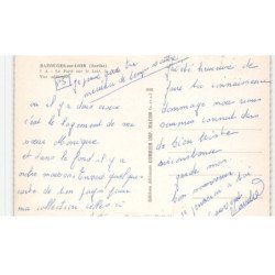 BAZOUGES-sur-LOIR: le pont sur le loir, la ville, vue aérienne 10X15 - très bon état