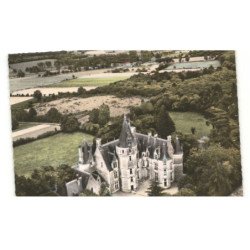 SAINT-GERMAIN-D'ARCE: château d'amnon, cour d'honneur vue aérienne 10X15 - très bon état