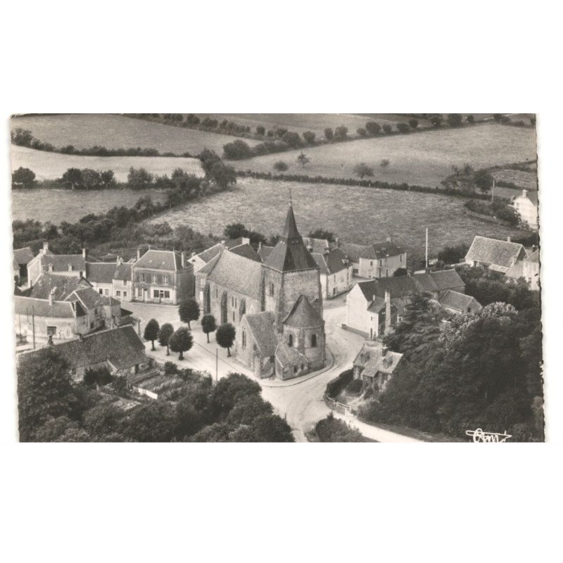 SAINT-CHRISTOPHE-du-JAMET: église saint-christophe du jambet XIIe siècle vue aérienne 10X15 - très bon état