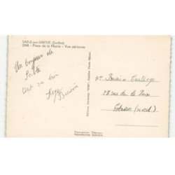 SABLE-sur-SARTHE: place de la mairie vue aérienne 10X15 - très bon état