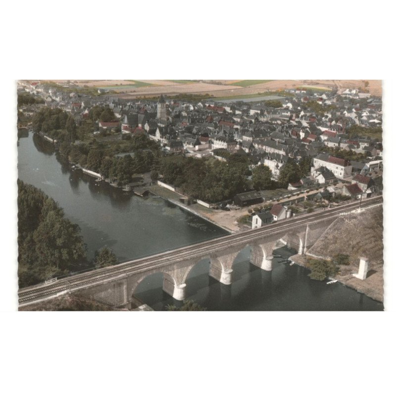 NOYEN-sur-SARTHE: vue générale vue aérienne 10X15 - très bon état