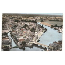 SABLE-sur-SARTHE: pont sur la sarthe et confluent des rivières vue aérienne 10X15 - très bon état