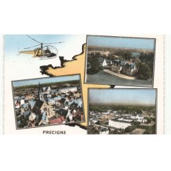 PRECIGNE: 3 vues vue aérienne 10X15 - très bon état