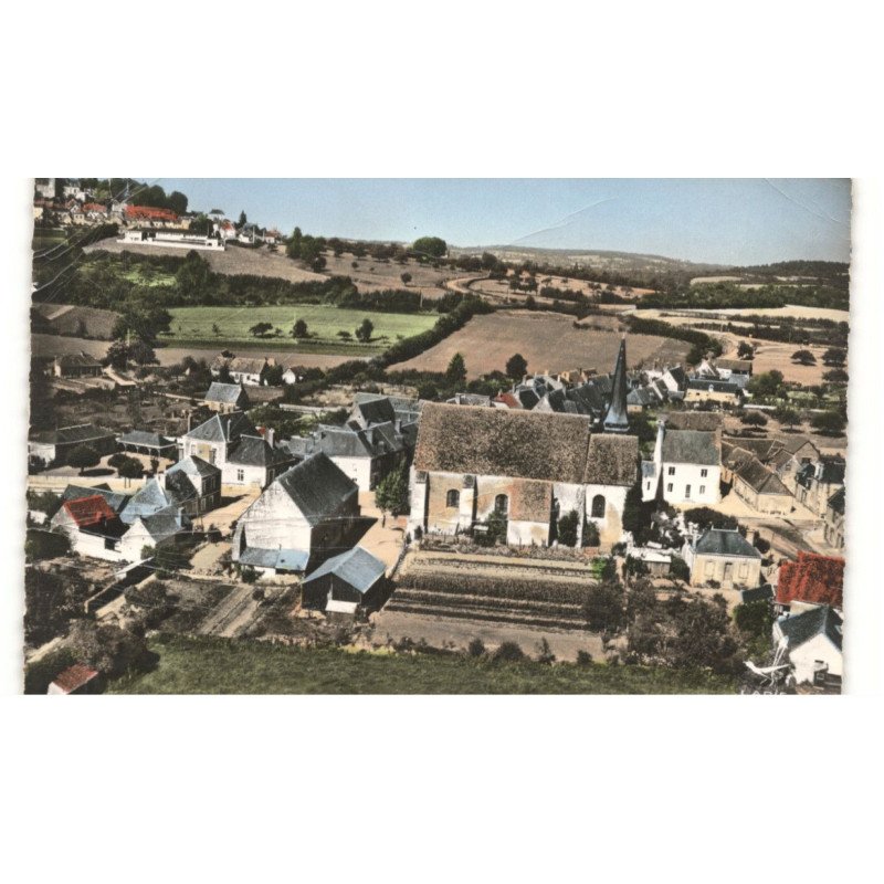 MELLERAY: église saint-pierre vue aérienne 10X15 - état