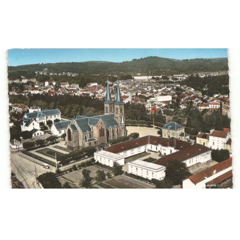 LE CREUSOT: église saint-henri vue aérienne 10X15 - très bon état