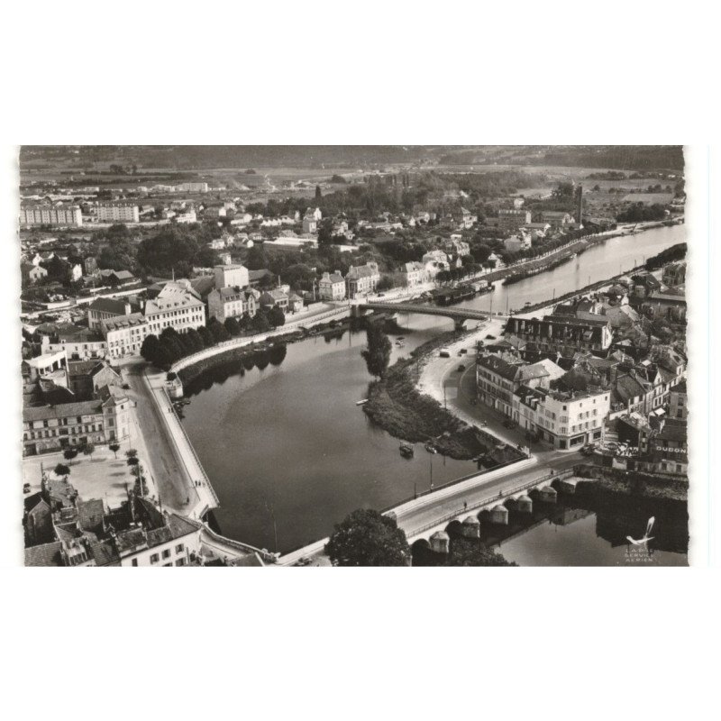 MEAUX: les ponts et la poste vue aérienne 10X15 - très bon état