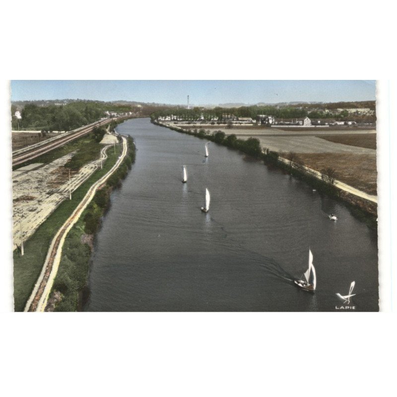 LAGNY: la marne vue aérienne 10X15 - très bon état