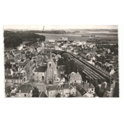 BRAY-sur-SEINE: vue générale, l'église vue aérienne 10X15 - très bon état