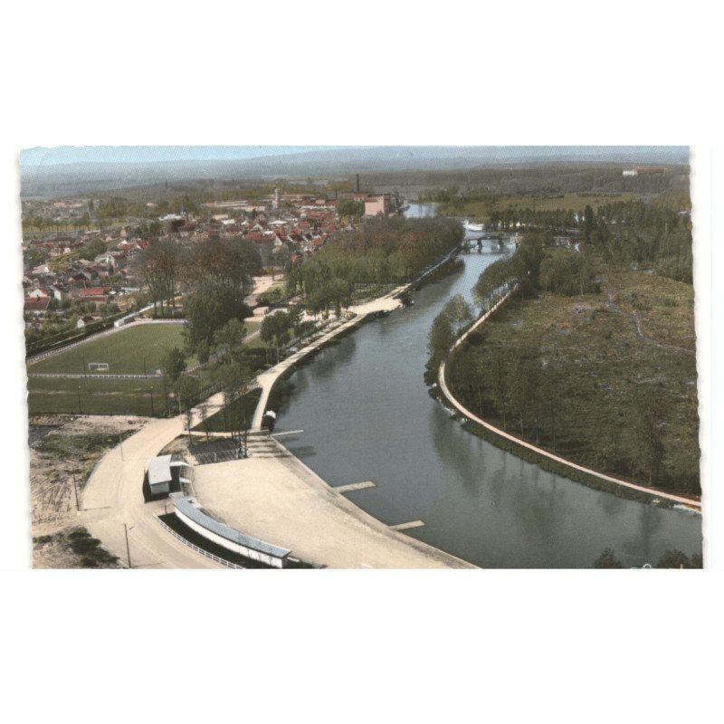 BRAY-sur-SEINE: la plage vue aérienne 10X15 - très bon état