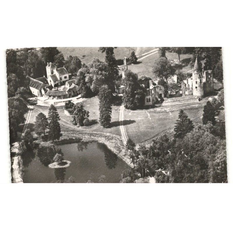 environs FONTENAY-TRESIGNY: château royal du vivier en brie ruines XIIIe et XIVe vue aérienne 10X15 - très bon état