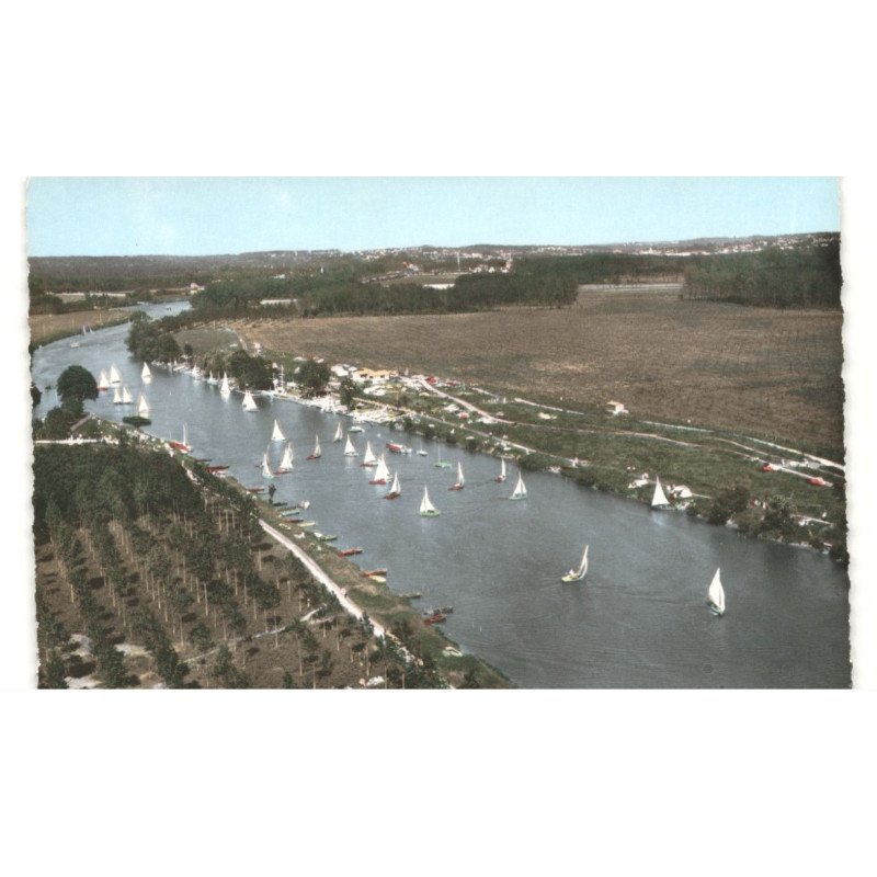 environs CHELLES: les voiliers sur la marne vue aérienne 10X15 - très bon état