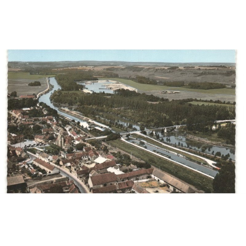 MAROLLES-sur-SEINE: vue générale, vallée de la seine, les sablières vue aérienne 10X15 - très bon état