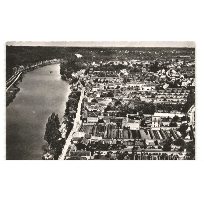 THOMERY: bords de seine vue aérienne 10X15 - tès bon état