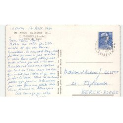 THOMERY: bords de seine vue aérienne 10X15 - tès bon état