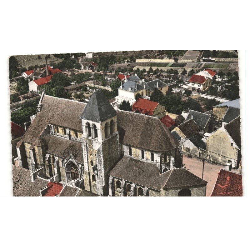 ROZAY-en-BRIE: l'église côté abside vue aérienne 10X15 - tès bon état