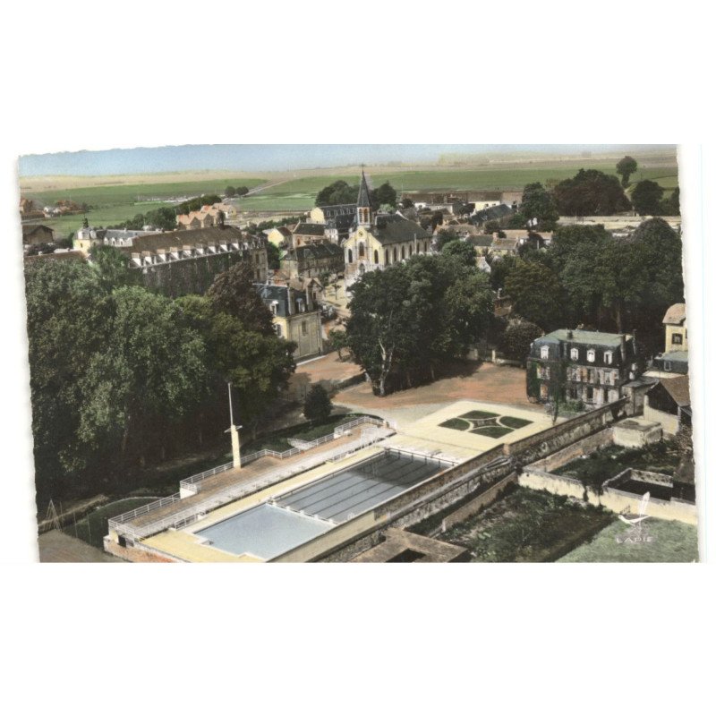 JUILLY: la piscine du collège vue aérienne 10X15 - très bon état