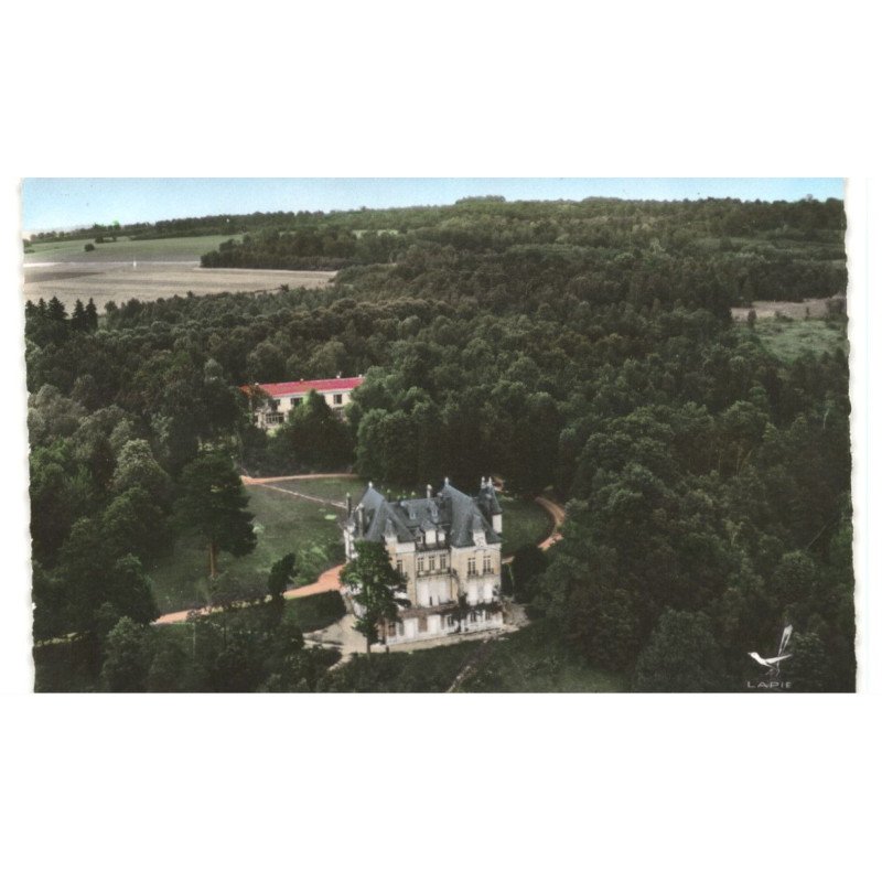 CROUY-sur-OURCQ: château de bellevue vue aérienne 10X15 - très bon état