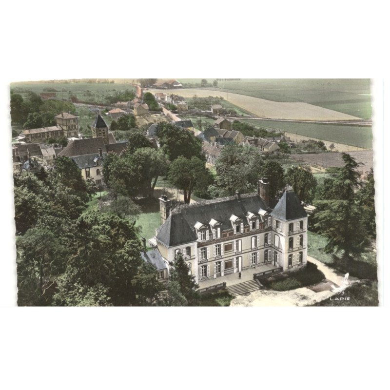 DAMMARTIN-sur-TIGEAUX: le château et vue panoramique monument vue aérienne 10X15 - très bon état