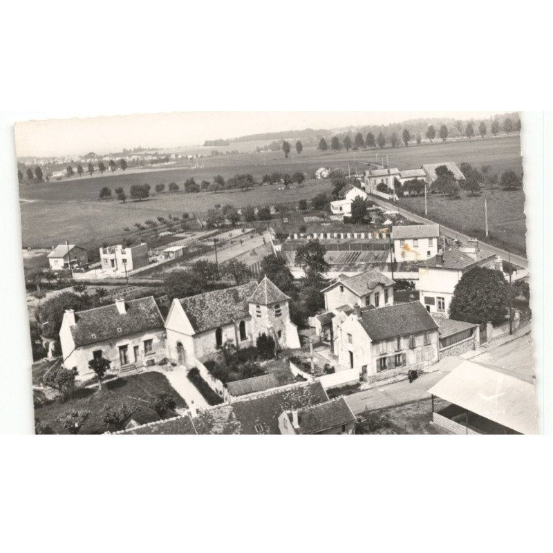 CHANTELOUP: l'église et vue panoramique vue aérienne 10X15 - très bon état