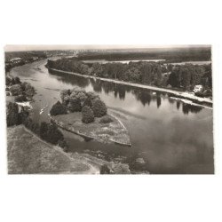 CHARTRETTES: la seine et l'ile vue aérienne 10X15 - très bon état