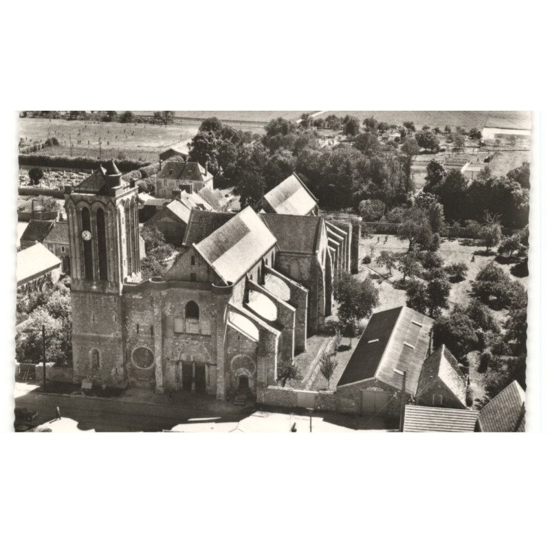 CHAMPEAUX: la collégienne saint-martin, monument historique des XIIe et XIIIe siècle vue aérienne 10X15 - très bon état