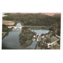 CHALIFERT: jonction canal de chalifert à la marne et l'écluse vue aérienne 10X15 - très bon état
