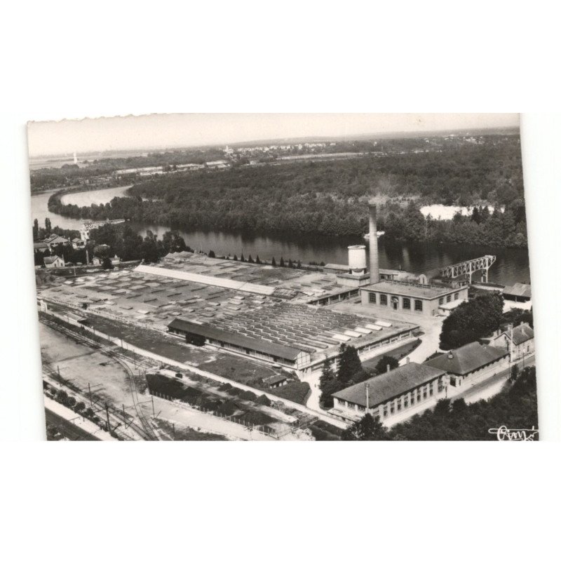 PONTHIERRY: les usines papiers peints Leroy vue aérienne 10X15 - très bon état
