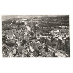 MORET-sur-LOING: vue générale, le donjon et l'église vue aérienne 10X15 - très bon état