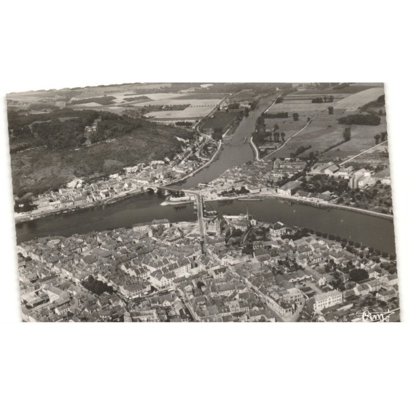 MONTEREAU: confluent de la seine et de l'yonne vue aérienne 10X15 - très bon état