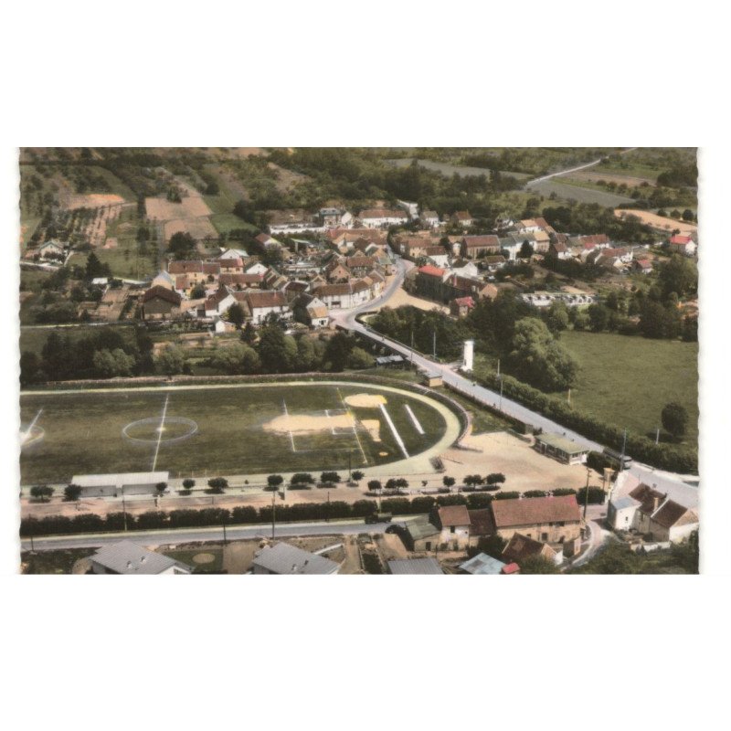 TERSMES: vue panoramique sur stade et panorama sur le village vue aérienne 10X15 - très bon état