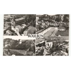 BOULBON: l'église, place du marché, le vieux château vue aérienne 10X15 - très bon état