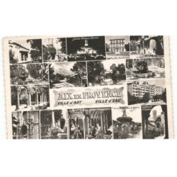 AIX-en-PROVENCE: ville d'art, ville d'eau, la cité du roy rené, souvenir, vue aérienne 10X15 - très bon état
