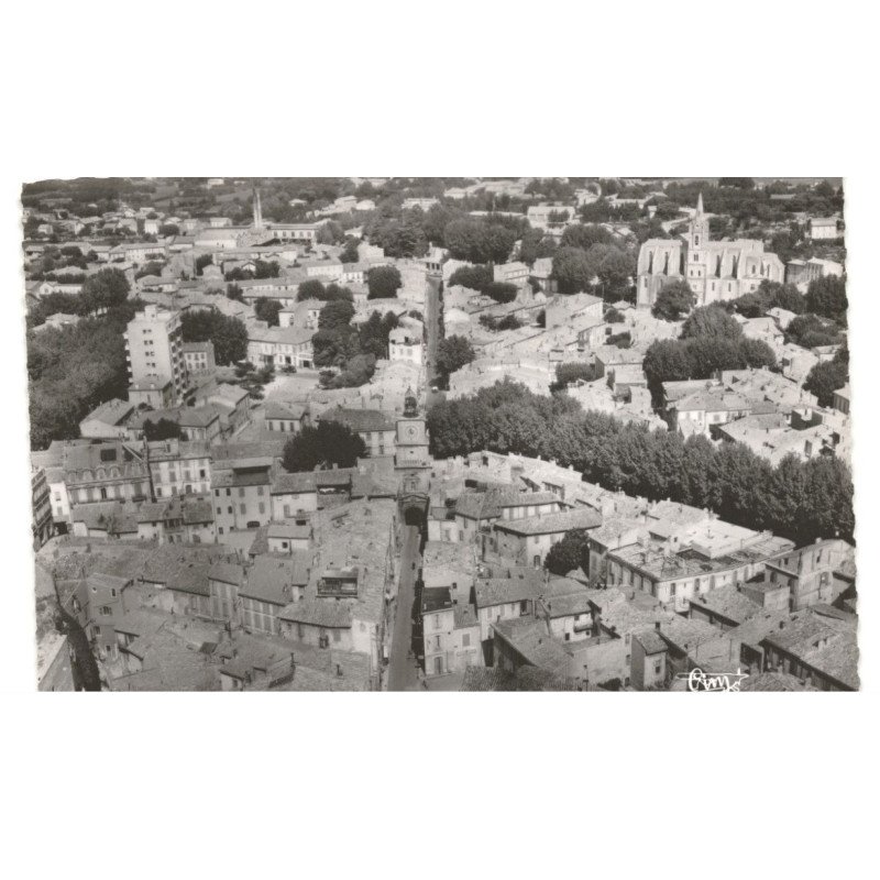 SALON: sur la rue de l'horloge, l'église, saint-laurent, l'horloge vue aérienne 10X15 - très bon état